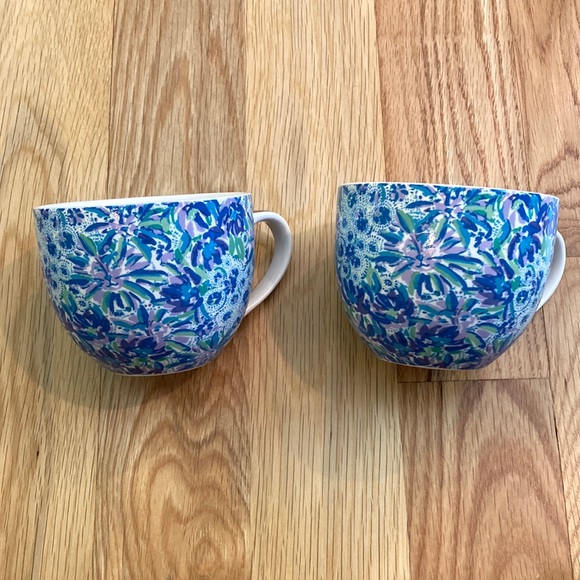 Set of 2 Vintage Lilly Pulitzer Cups with Gold Handles - EUC - 12 oz each - Picture 2 of 14